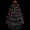 14.75" Black LED Ceramic Halloween Tree with Pumpkin